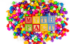 blocks spelling out Myth and Fact